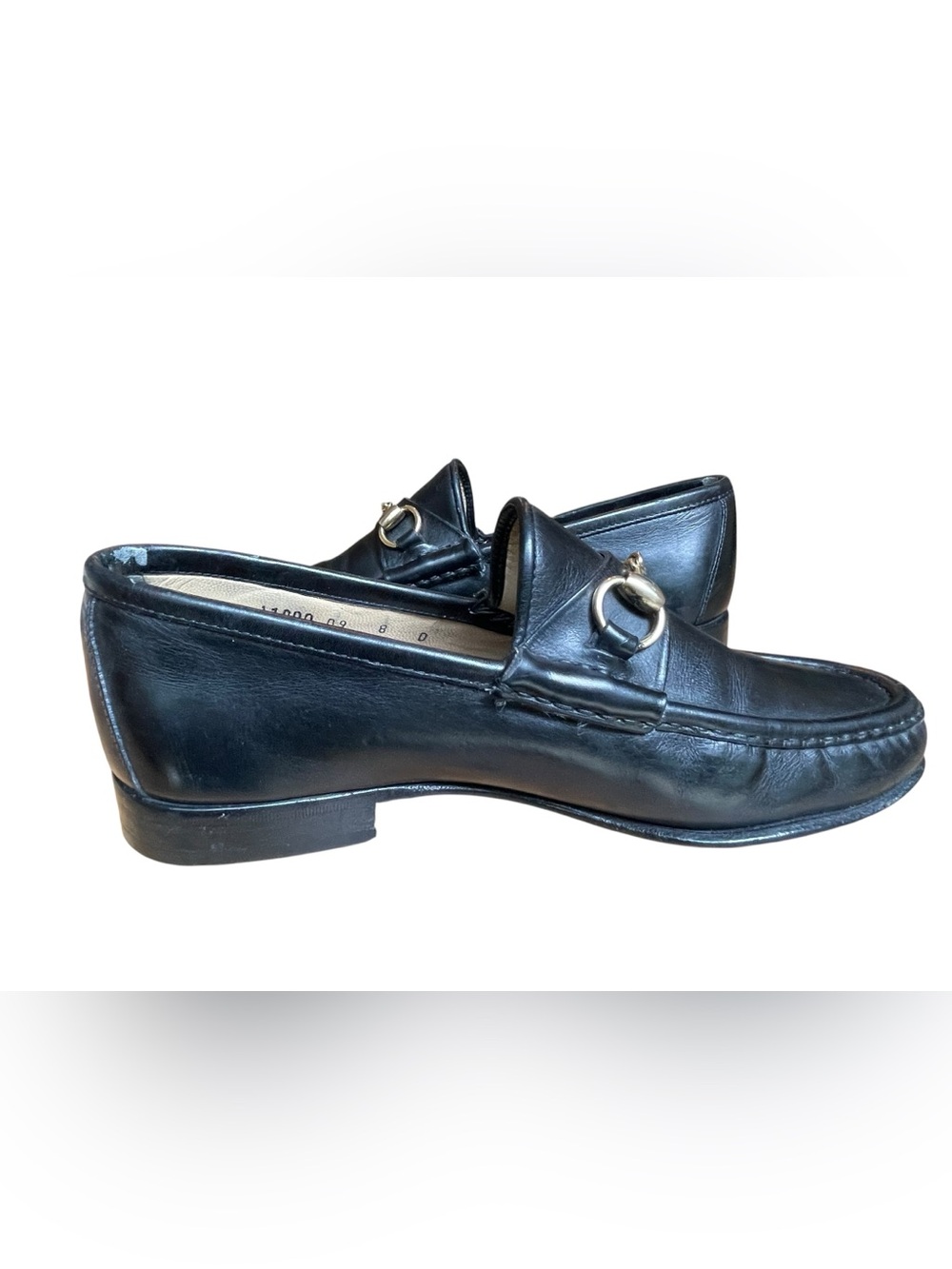 GUCCI Horsebit Vintage TOM FORD ERA Black Loafers Leather Gold Men's  8 Classic - Picture 15 of 16